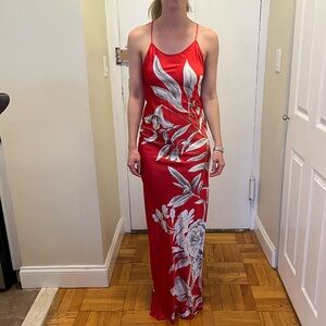 Alice and Olivia Paloma Floral Satin Maxi Dress
